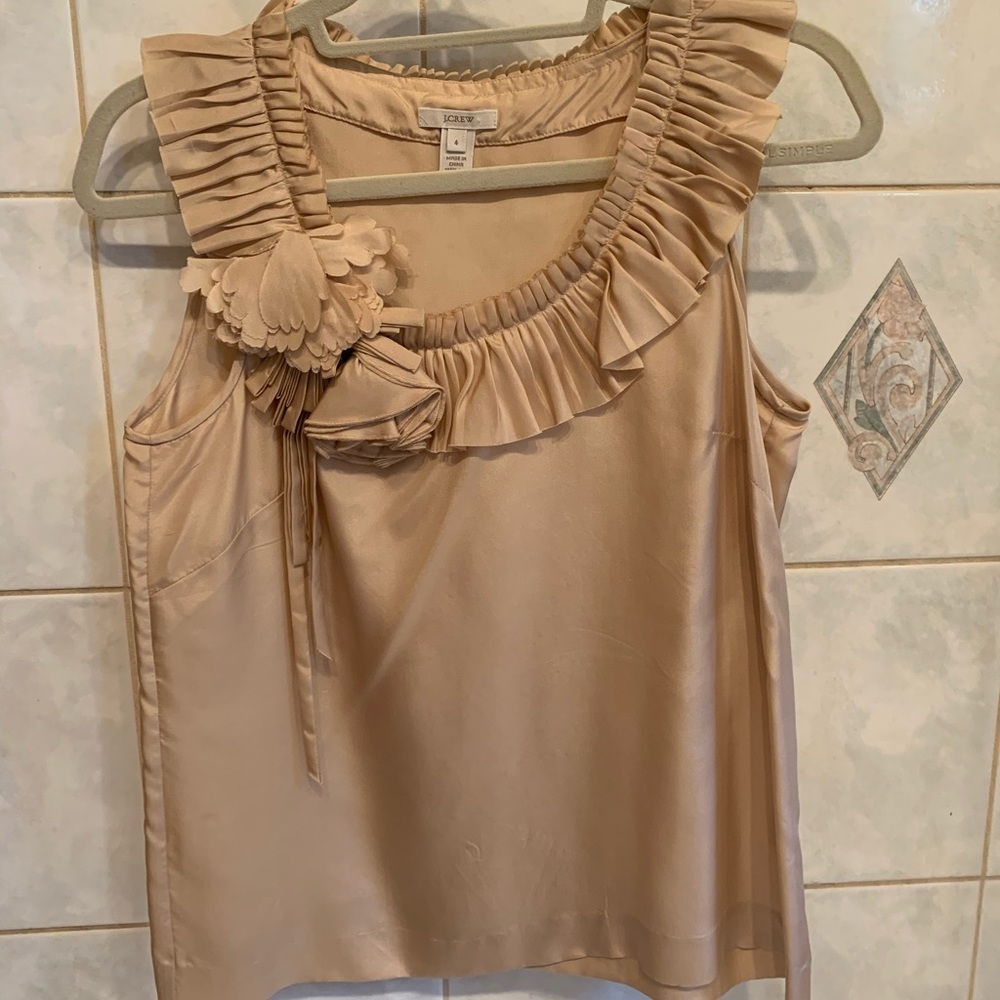 J Crew embellished silk Tank Top